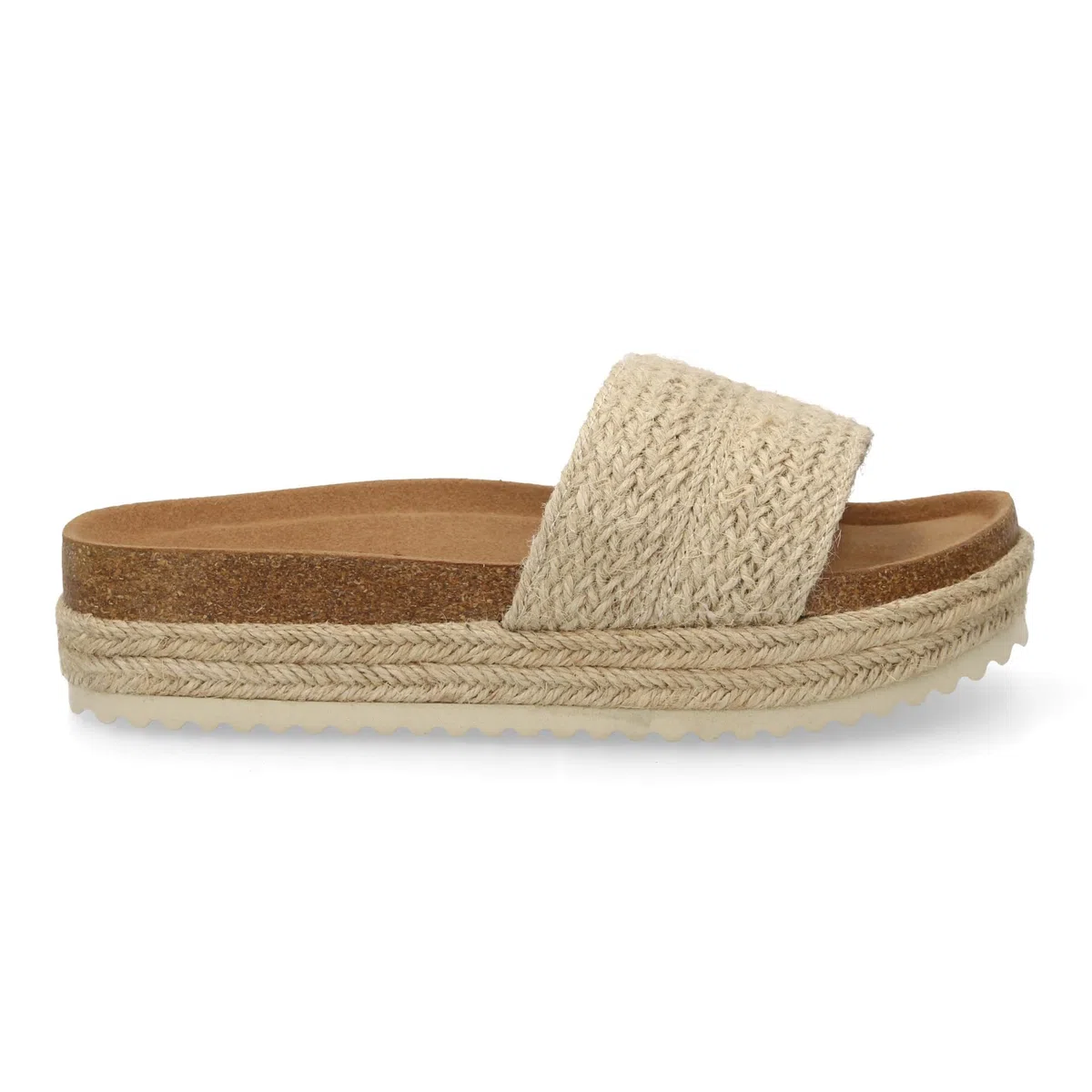 shoes&blues.es Sandalia Plana para Mujer con Plataforma Comoda y Ligera. Suela de Esparto. Pala de Esparto Trenzado. Color Natural. Ideal para Verano.