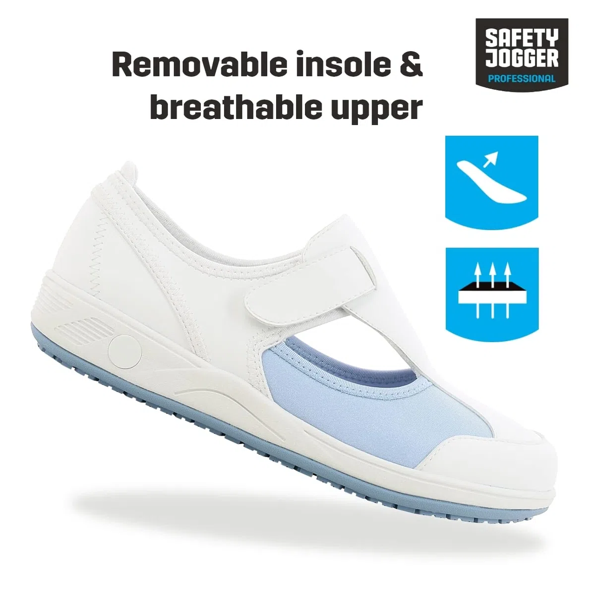 SAFETY JOGGER Zuecos de Seguridad para Mujer - Zapato de Trabajo Cómodo y Ligero, Ideal para Enfermeras, Cocina o Interior, Antideslizante y Amortiguador, Oxypas