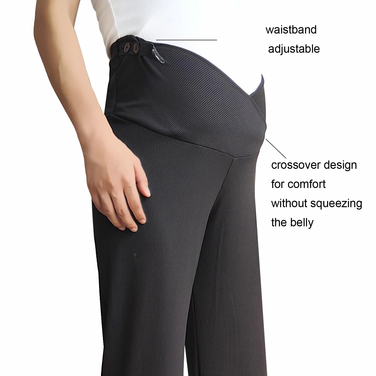 Pantalones Premamá de Pierna Ancha,Pantalones Largos Sueltos Casuales para Embarazo Trabajo Maternidad