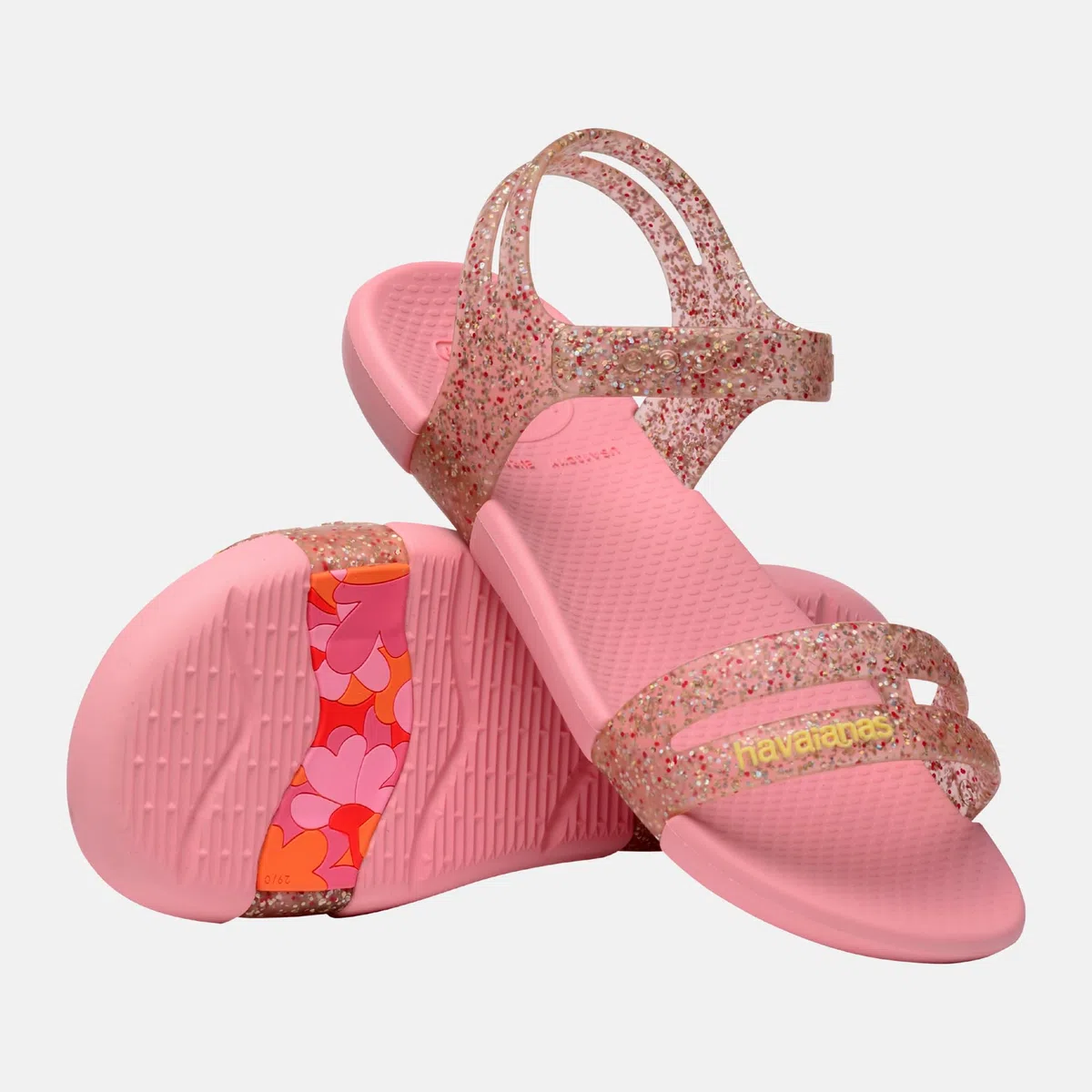 Havaianas - Kids Play Mall Glitter, Sandalias Infantiles con Purpurina, Ergonómicas y Brillantes, Suela Antideslizante y Sujeción Segura, Niñas