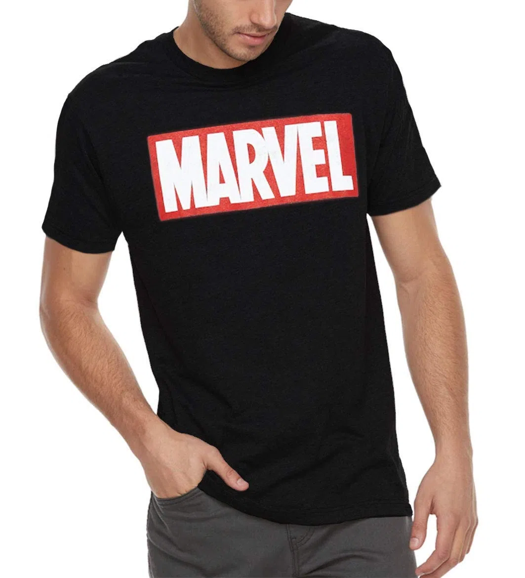 Marvel Comics Simple Classic Logo T-Shirt Camiseta para Hombre