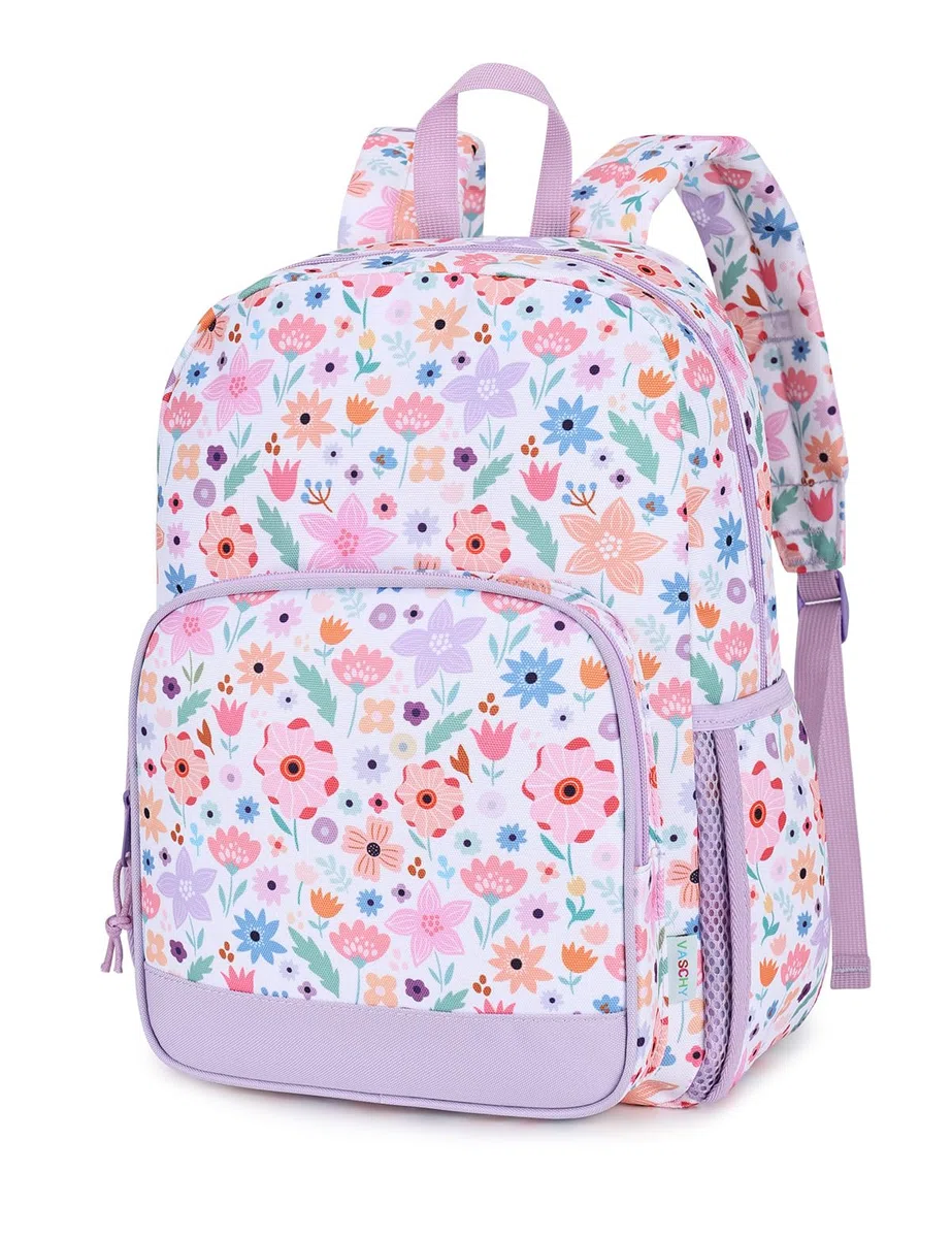 VASCHY Mochila Infantil Niña 12 L 2–5 Años, Ligera, Mochila Escolar para Guardería, Preescolar y Viaje, Floración Lila