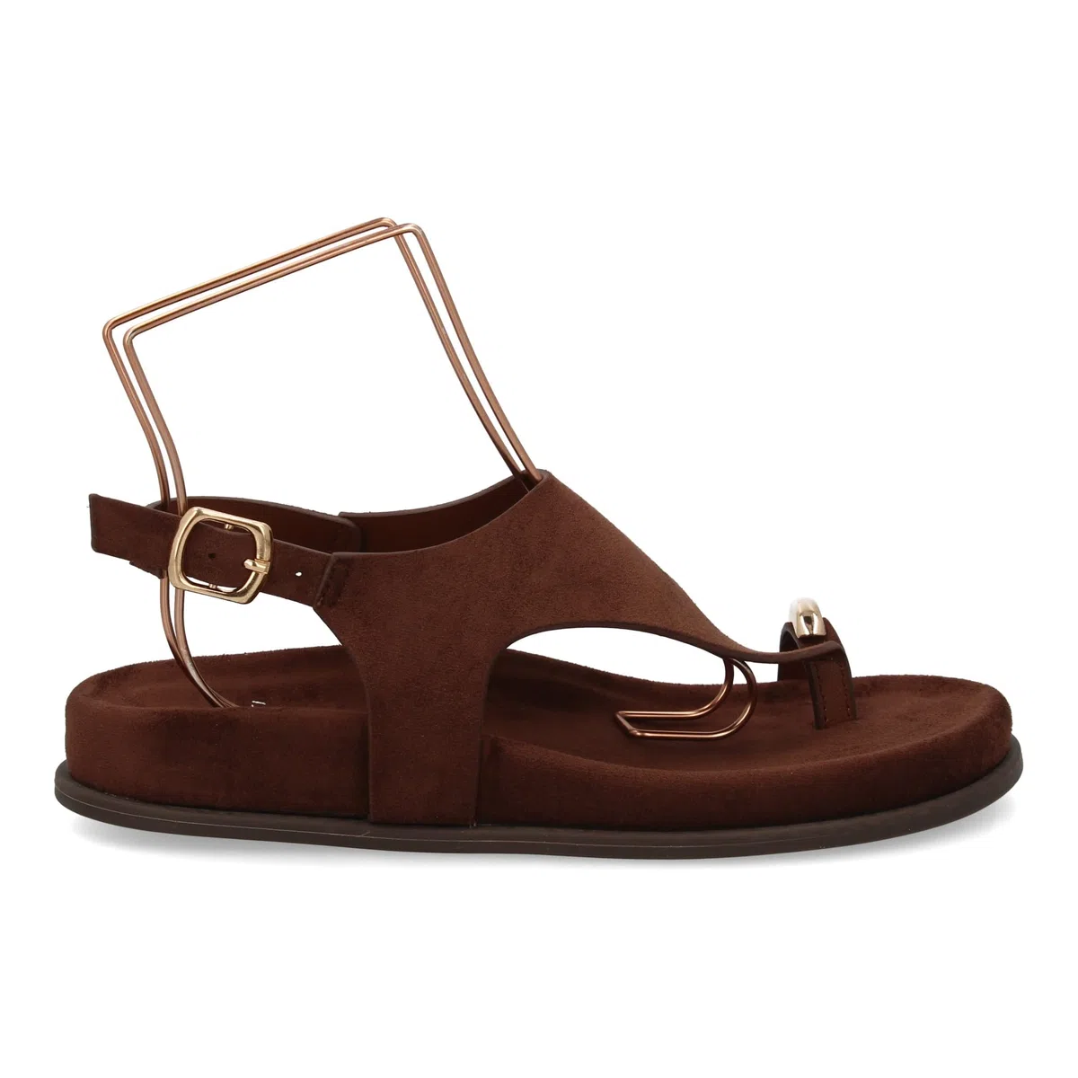 shoes&blues.es Sandalia de Plataforma para Mujer con Diseno Minimalista, Estilo Moderno, Elegante, Ideal Verano. Cierre Ajustable de Hebilla, con Detalle metalico en el Dedo Gordo.