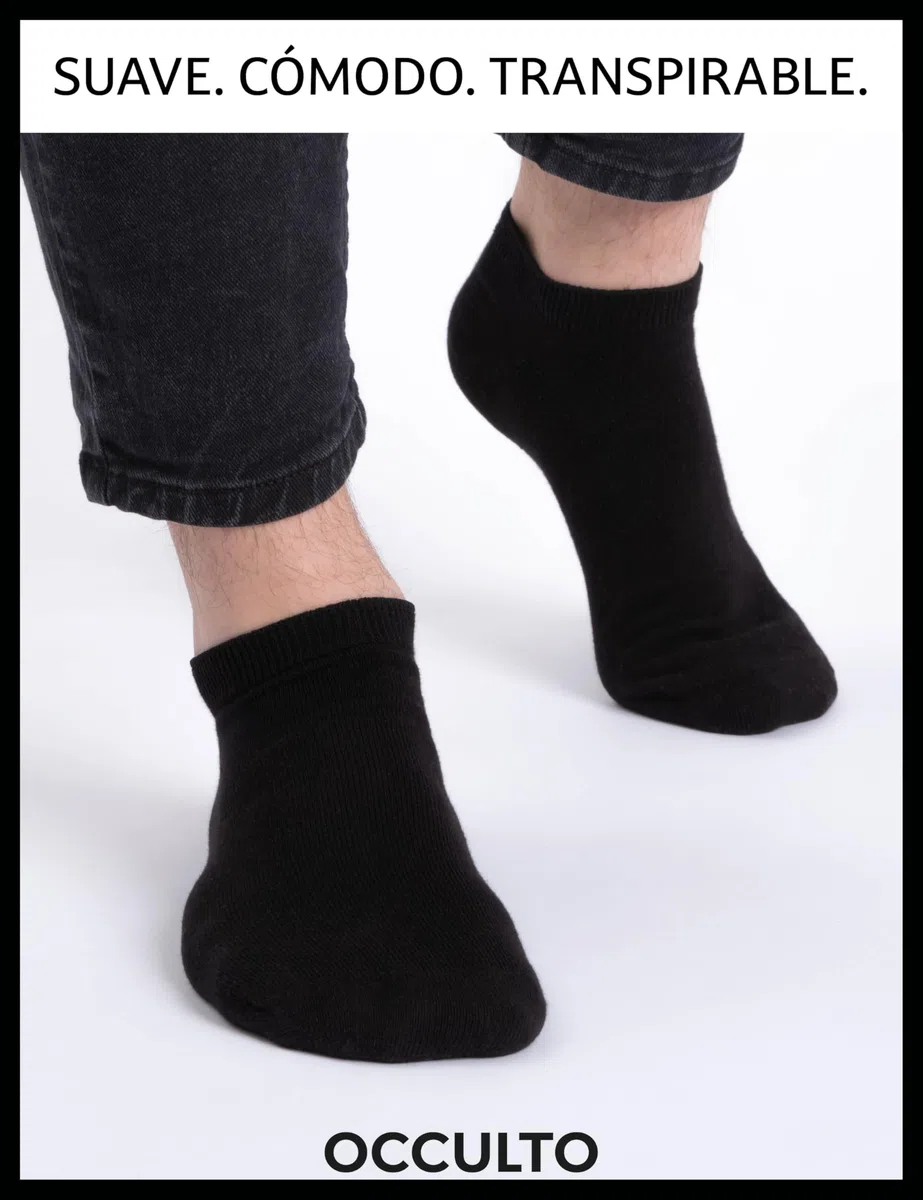 Occulto calcetines tobilleros 100% algodón hombre pack de 10 pares (modelo: Ingmar)
