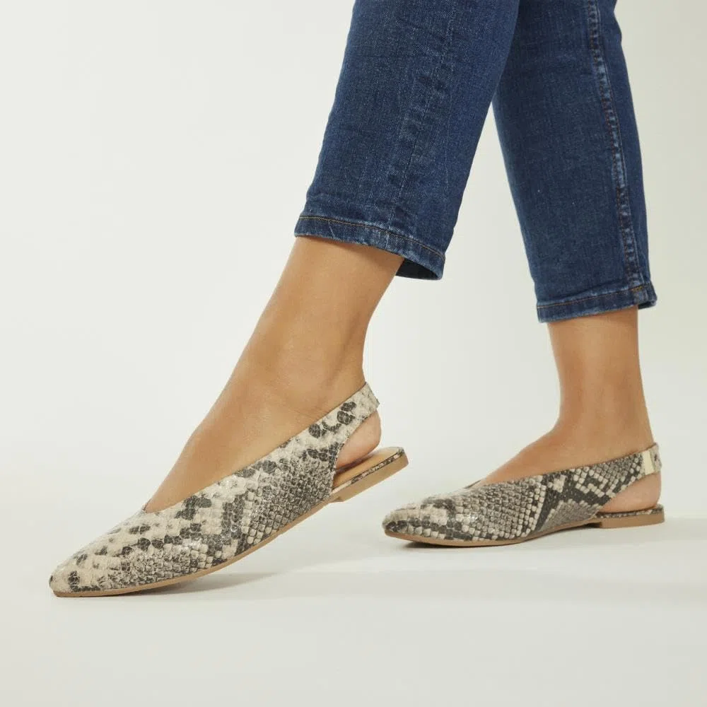 GIOSEPPO Bailarinas DESTALONADAS DE Piel con Print DE Serpiente para Mujer