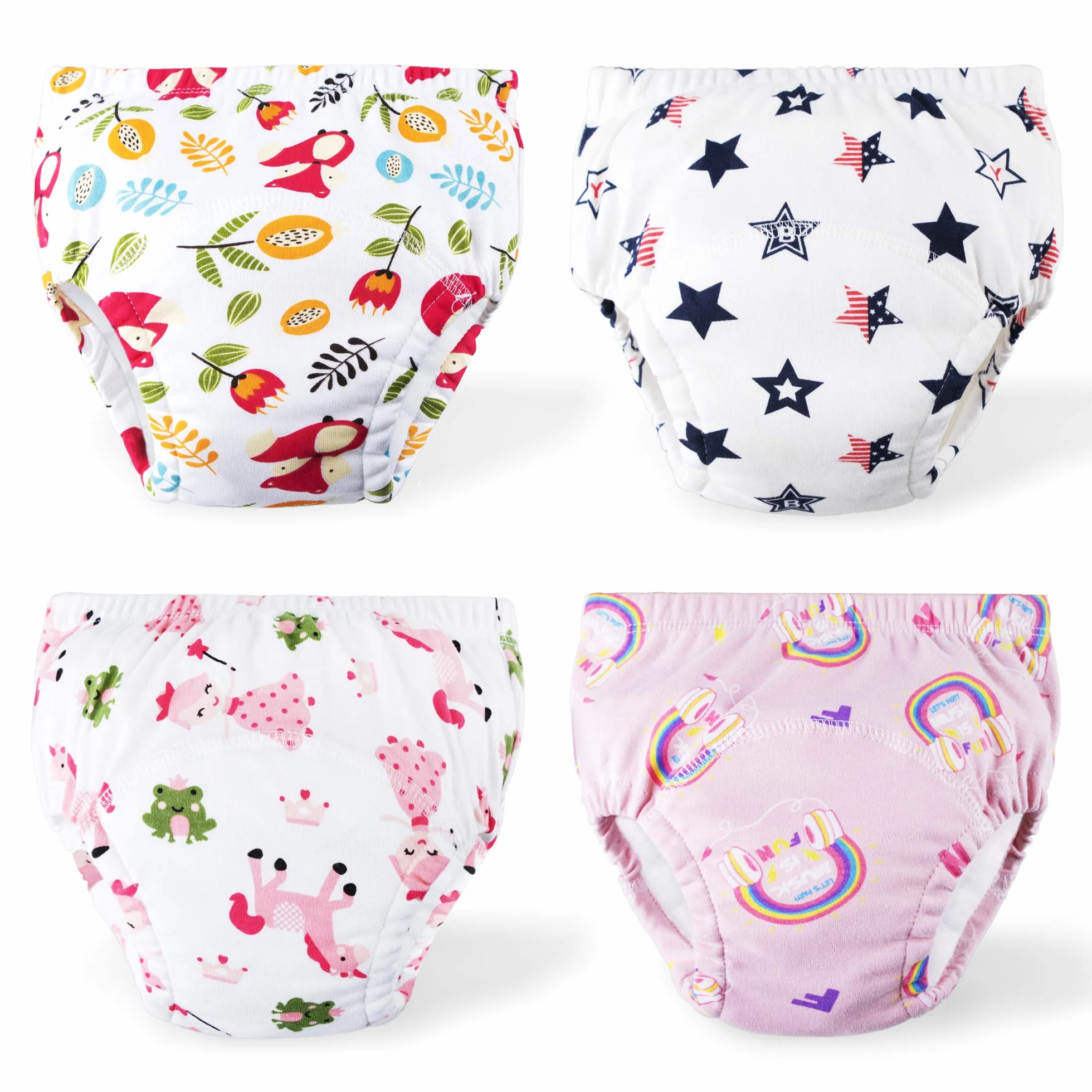 Ropa Interior de Entrenamiento para niñas 2T, 3T, 4T, Ropa Interior para bebés y niñas, Paquete de 4