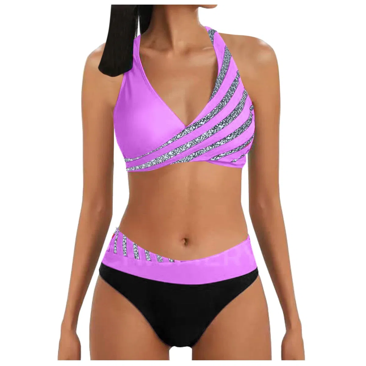 Conjuntos De Bikini for Mujer Conjunto Traje Baño Estampado con Parte Inferior for, Rojo Vino, S