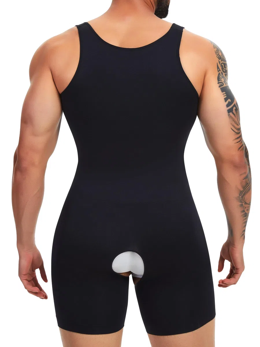SLIMBELLE Body moldeador para hombre, camiseta sin mangas con control de abdomen, moldeadora de cuerpo completo, camiseta de compresión sin costuras, ligera
