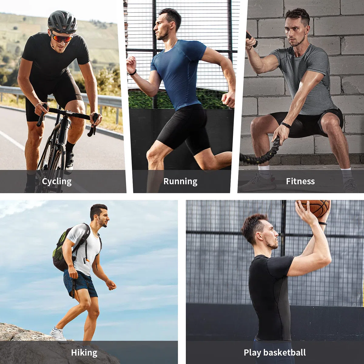Niksa 2 Piezas Camisetas de Fitness Compresión Ropa Deportiva Manga Larga Hombre para Correr, Ejercicio,Gimnasio