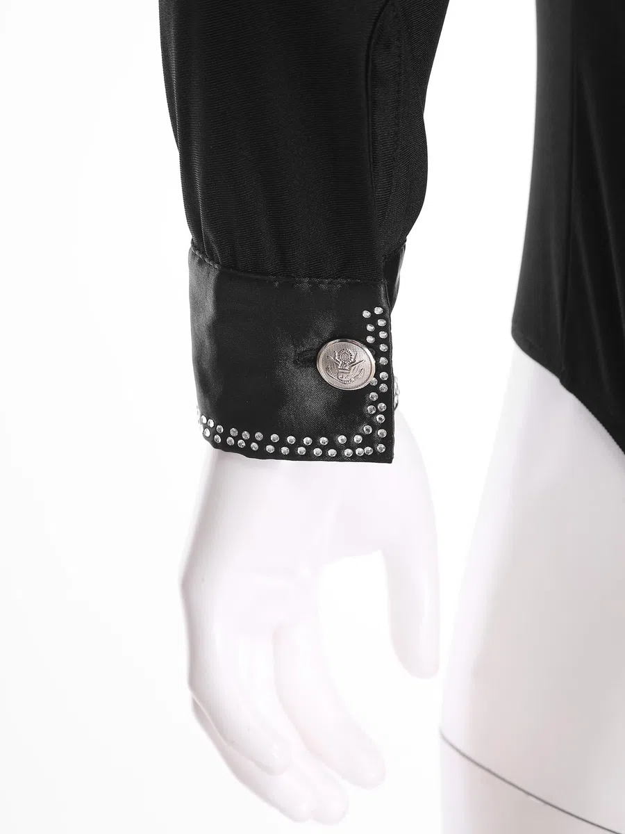 inlzdz Maillot De Gimnasia Rítmica para Hombre Body Baile Latino Manga Larga Monos Cuello En V Disfraz Bailarina De Fiesta Actuación