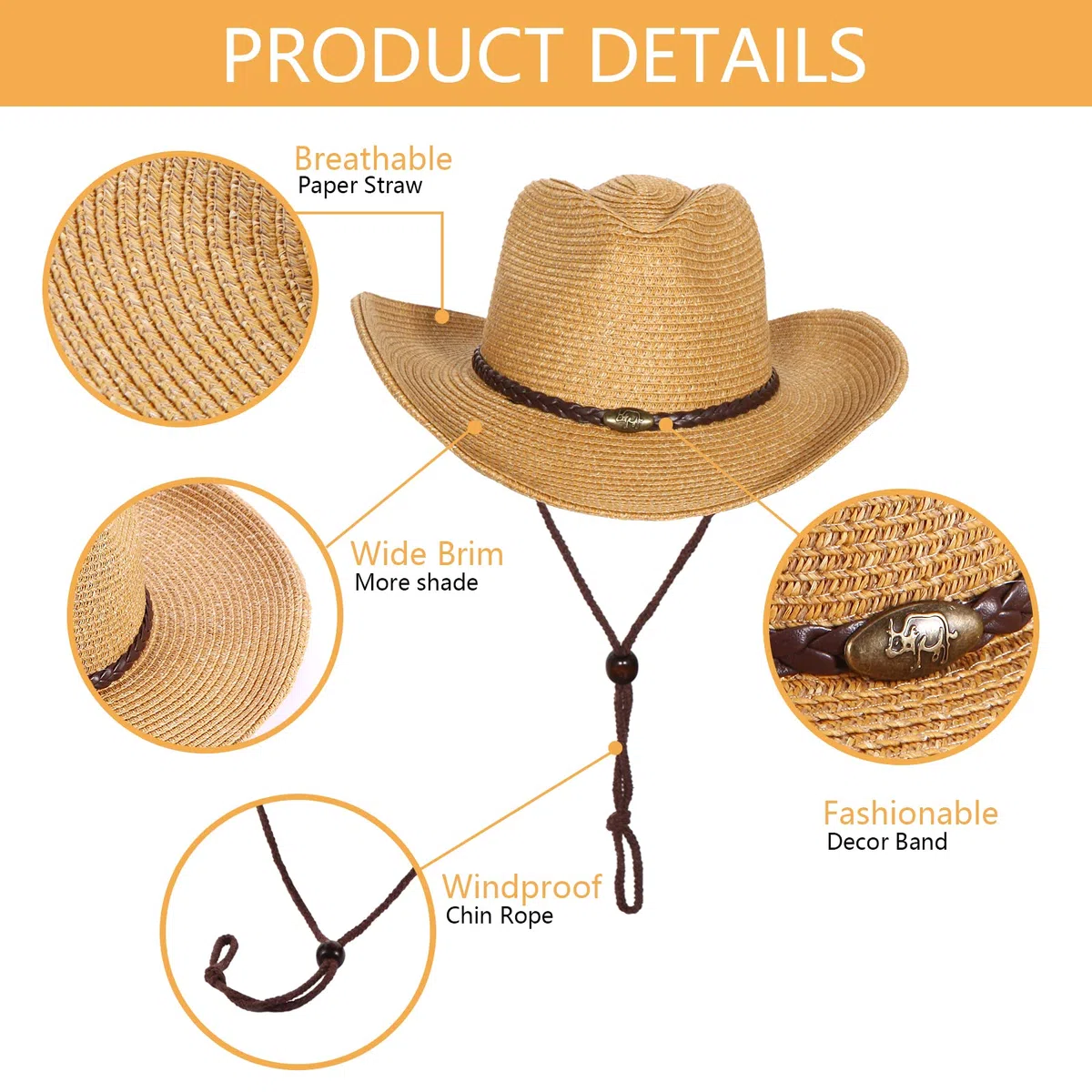 GEMVIE Sombreros de Paja para Mujer Sombrero de Sol Gorra de Playa con Cinta de Concha + UPF50 Ajustable y Empacable Mujer Sombrero de Verano Fedora Trilby