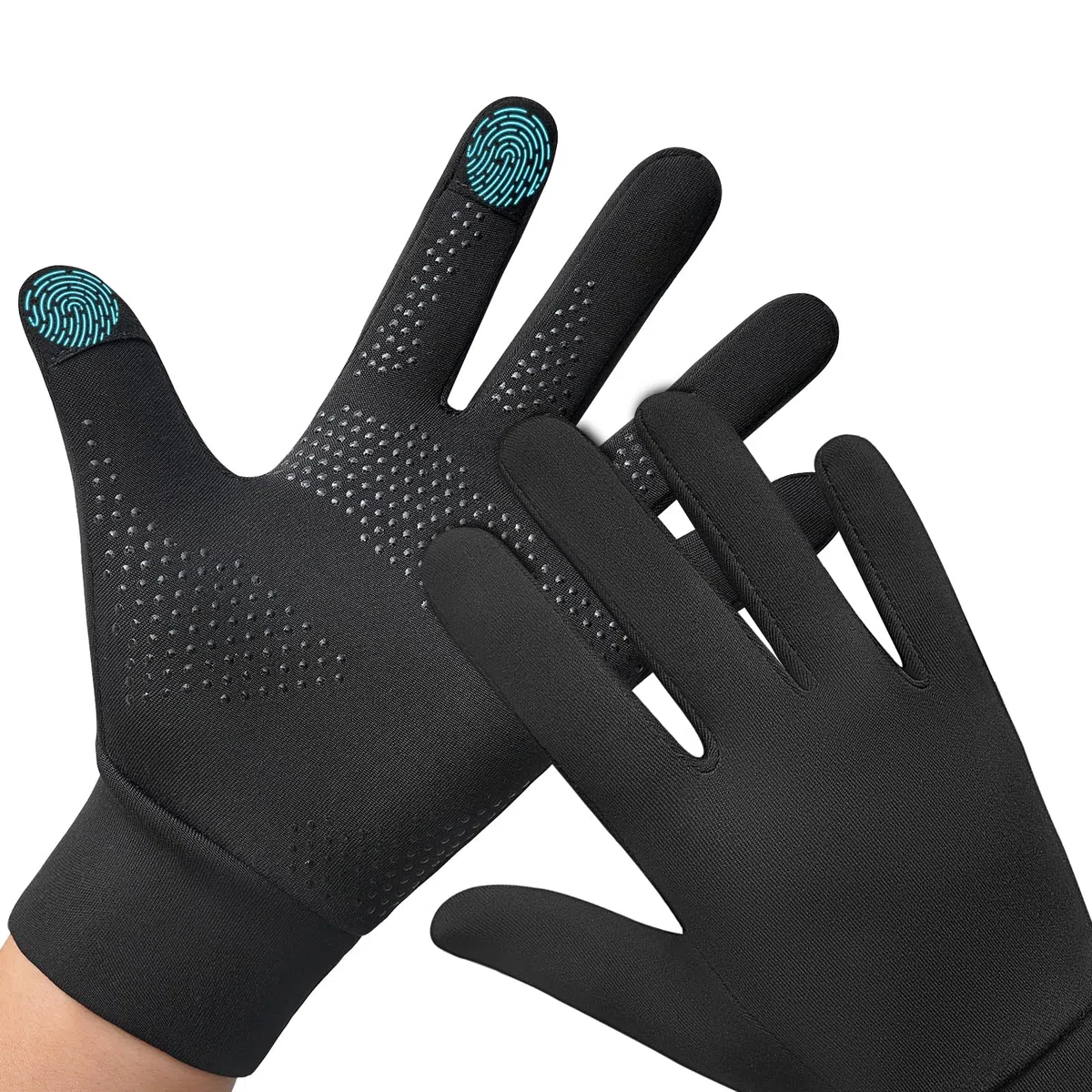 Guantes de invierno para correr para hombres y mujeres, forro térmico para clima frío, guantes cálidos negros para pantalla táctil, guantes de invierno delgados para esquí, nieve, ciclismo,