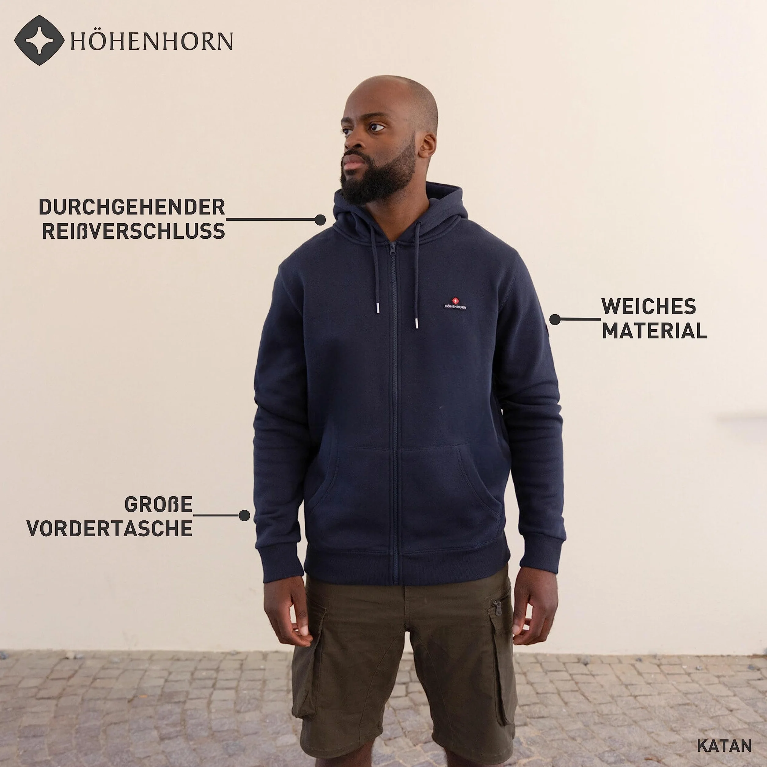 Höhenhorn Katan - Sudadera con capucha para hombre elegante y a la moda