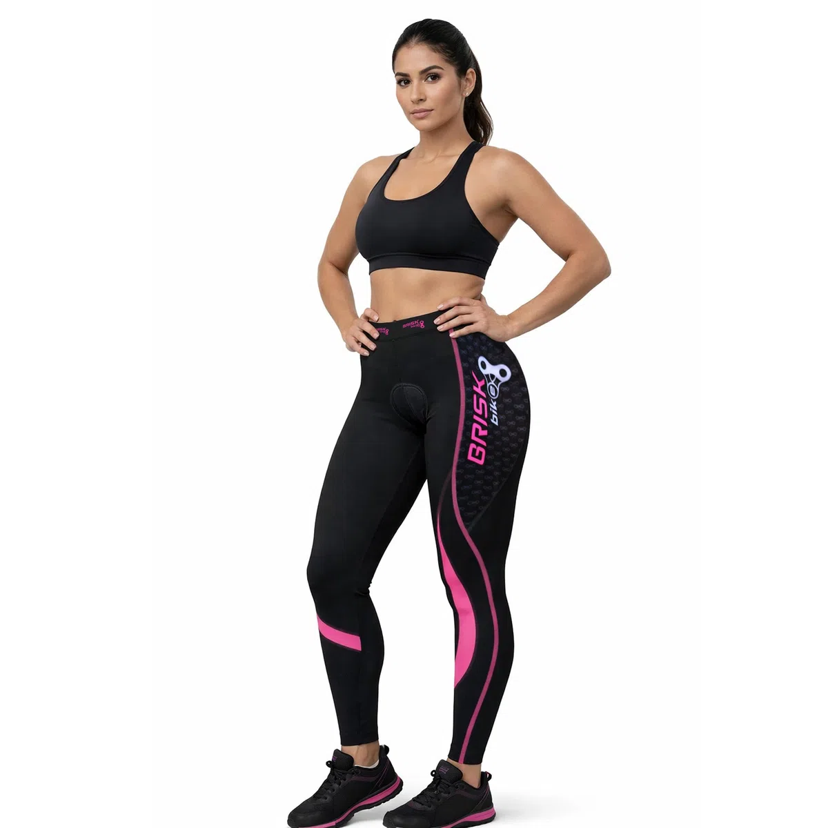 Brisk Bike Pantalones de Ciclismo Mujer Elástico Coolmax Acolchado Mallas Ciclista Mujer con Cremalleras Reflectantes Mallas térmicas