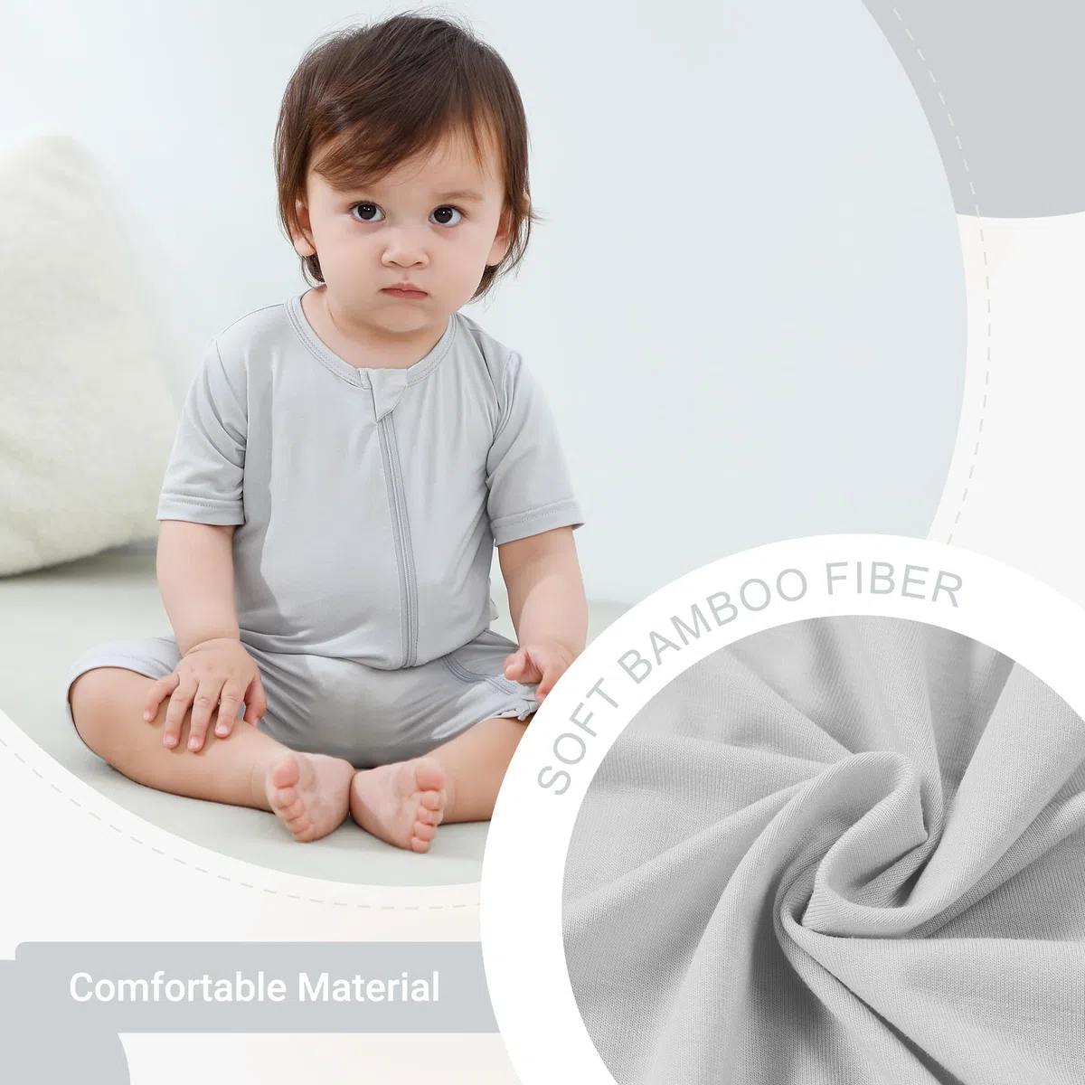Body Unisex para Bebés Niños y Niñas Fibra de Bambú Manga Corta Mono de Primavera-Verano 0-24 Meses,Pack de 2 Unidades