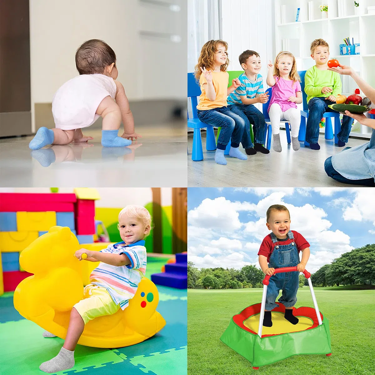 GRPSKCOS Calcetines para bebés y niños, ABS antideslizantes, 12 pares de calcetines para niños de 0 a 10 años, calcetines antideslizantes