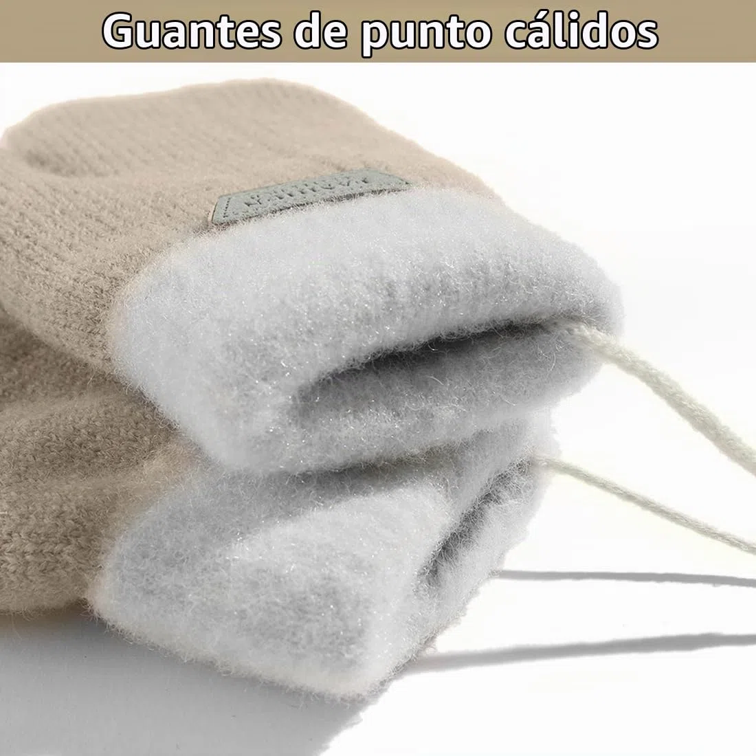 NJCXOLA Guantes Invierno Niños Manoplas Guantes Termicos de Punto con Forro Polar Cuerda Cuello para Bebé Niños Niñas 0-3 Años