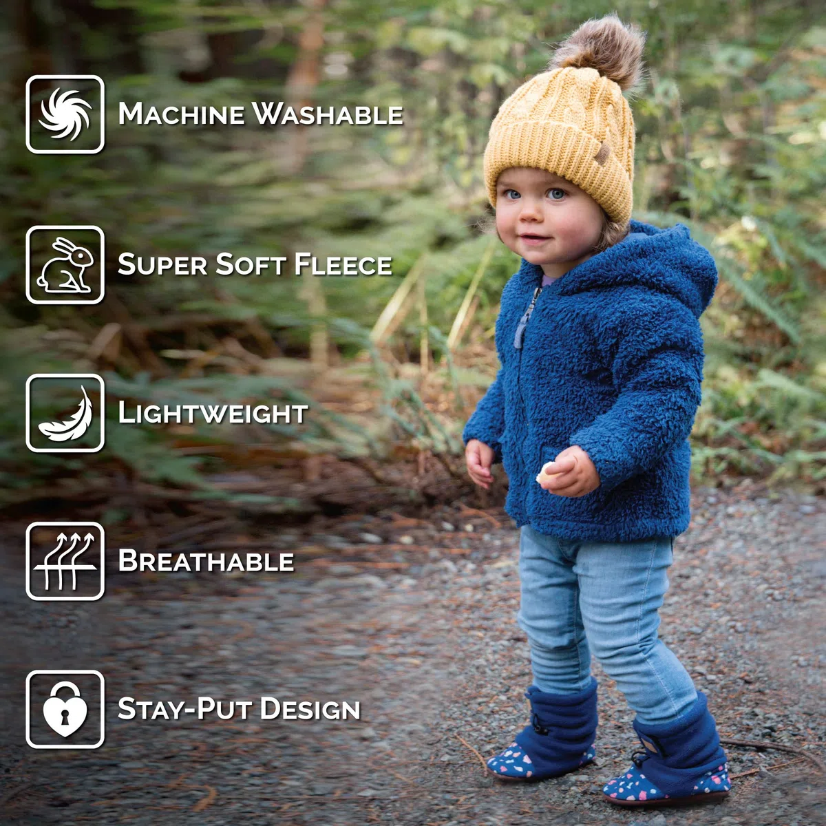Jan & Jul Botines de forro polar para bebé Stay-Put
