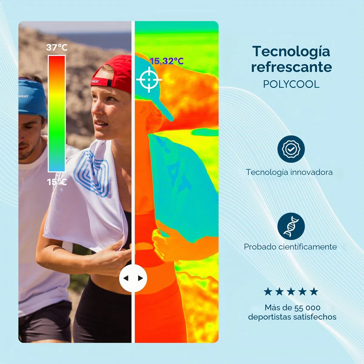 G-HEAT - Gorra refrescante con tecnología de refrigeración | protección solar | ultraligera y transpirable, de secado rápido, ideal para ocio, senderismo, verano, sol