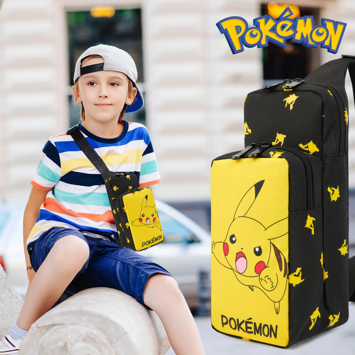 Pokemon Bolso Cruzado Niño - Bolso de Hombro Accesorios para Niños Correa Ajustable Bolsos para Niños - Regalos
