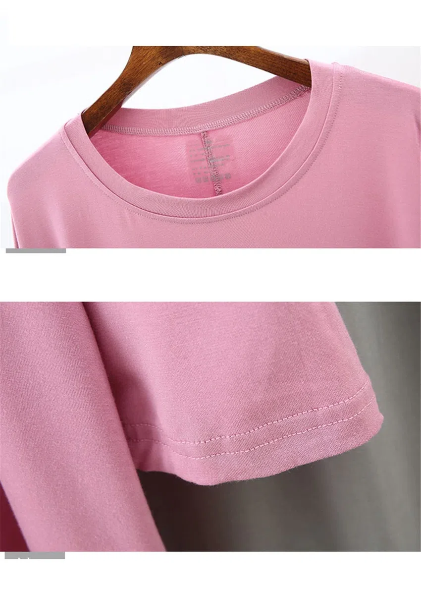 Conjunto de pijama de mujer de color de contraste de algodón cómodo para mujer, Imagen5, talla única