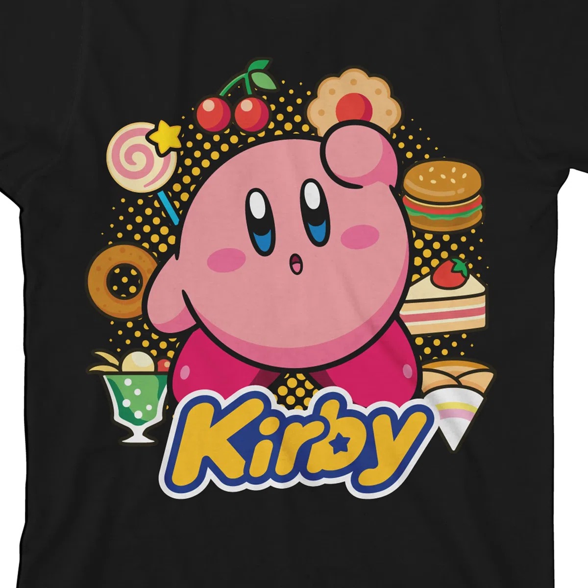 Kirby Circle of Food - Camiseta negra para niño