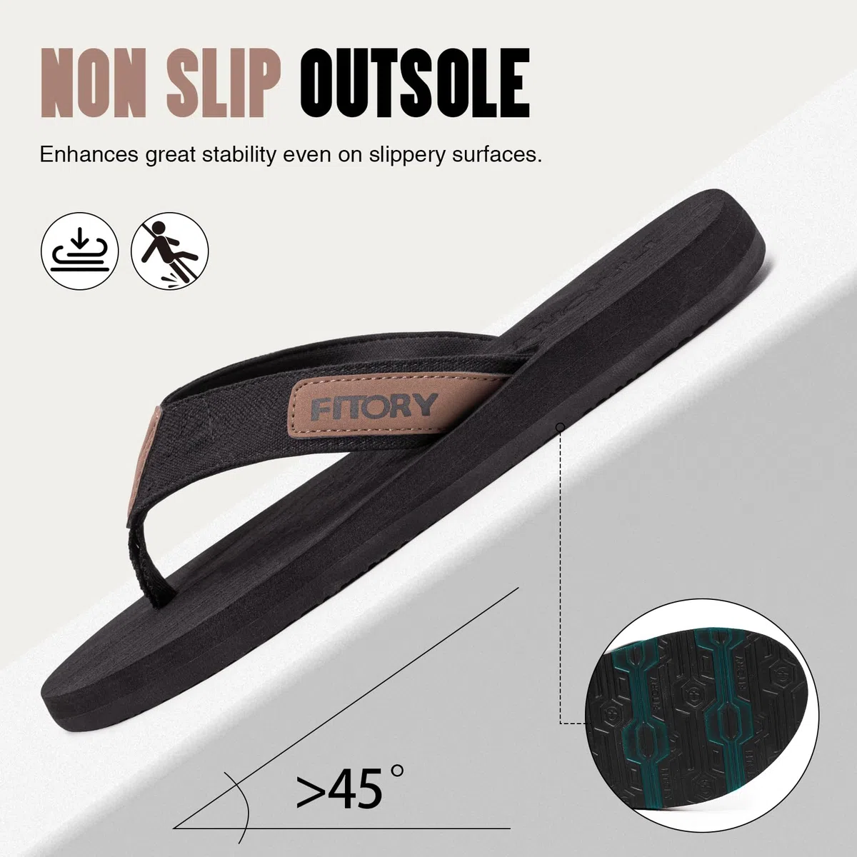 FITORY Chanclas Hombre Antideslizantes y Cómodas para Playa/Piscina/Interior/Exterior - Sandalias de Verano con Suela Gruesa y Duradera, Talla 39-48 UE [EU]