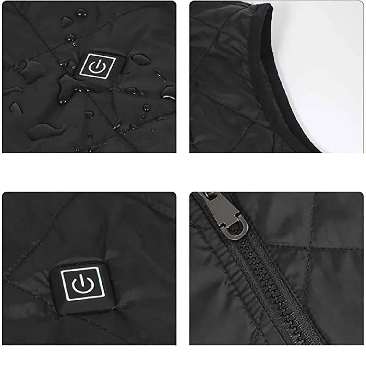 Chaleco Calefactable Inteligente Mujer Chaqueta Calefactada Chaleco Eléctrico de 5 Zonas Carga USB Chaleco Caliente Invierno Temperatura Ajustable Ropa de Abrigo Eléctrica de Plumón for Esquí