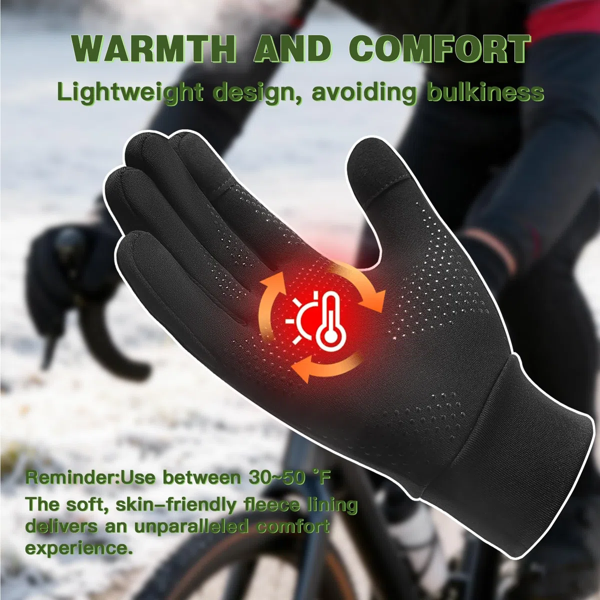 Guantes de invierno para correr para hombres y mujeres, forro térmico para clima frío, guantes cálidos negros para pantalla táctil, guantes de invierno delgados para esquí, nieve, ciclismo,