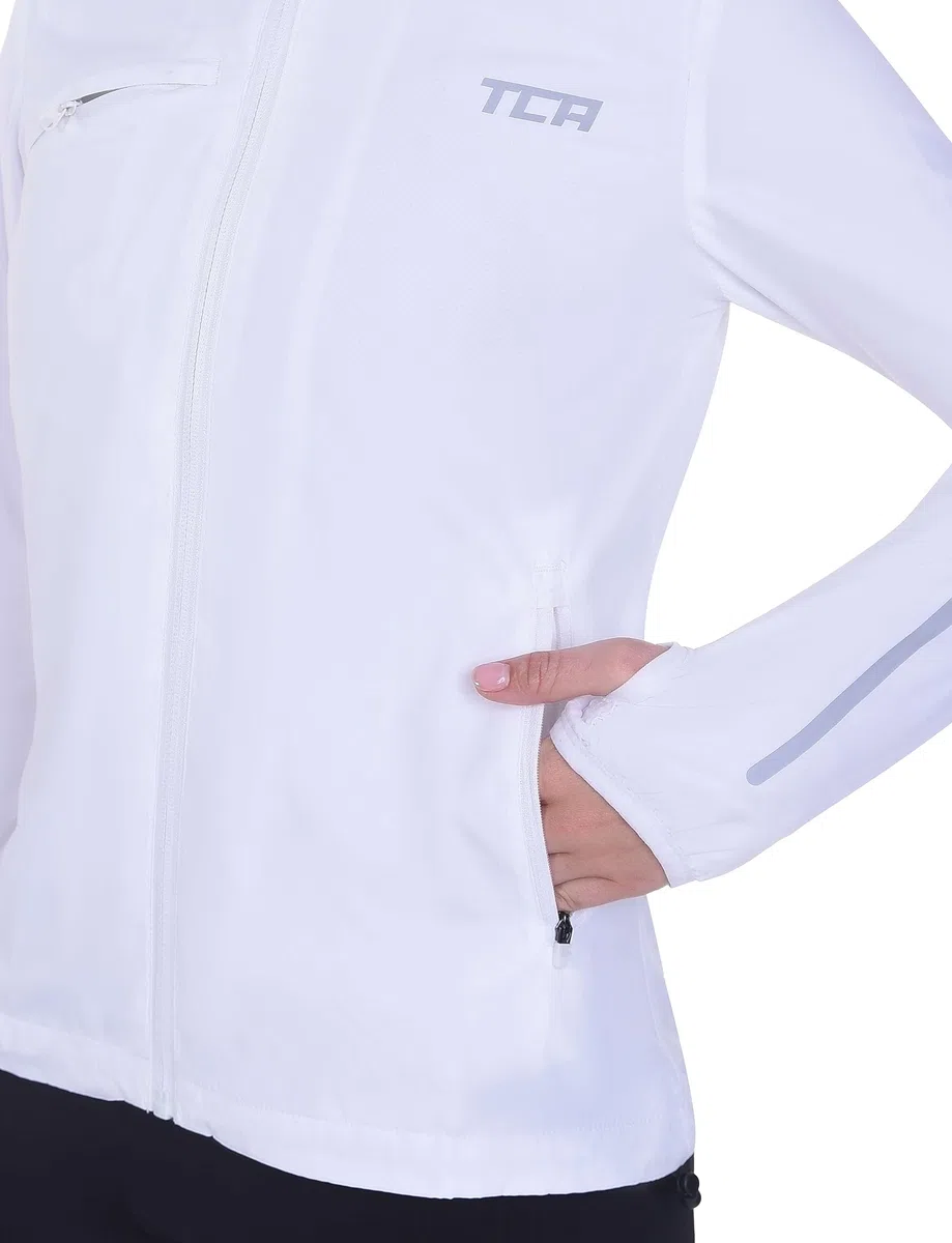 TCA Chaqueta Softshell de Running para Mujeres, Reflectante, Transpirable y Plegable, con Bolsillos con Cierre