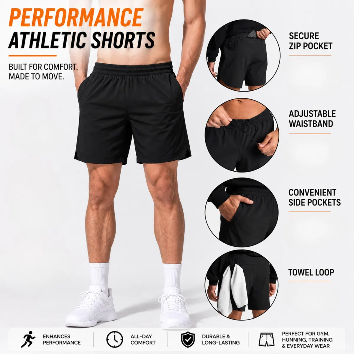 RONS Conjunto Deportivo Hombre 2 Piezas, Camiseta y Pantalón Corto, Transpirable, Secado Rápido, Gym, Crossfit, Running, Padel