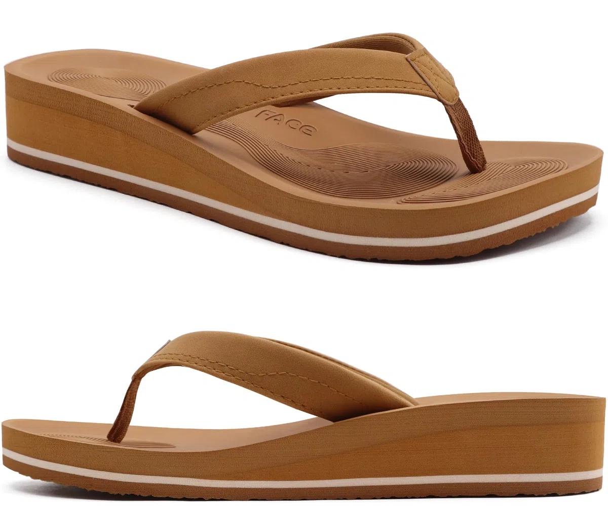 COFACE Chanclas Mujer Sandalias de Cuña para Verano Playa Piscina Interior Exterior