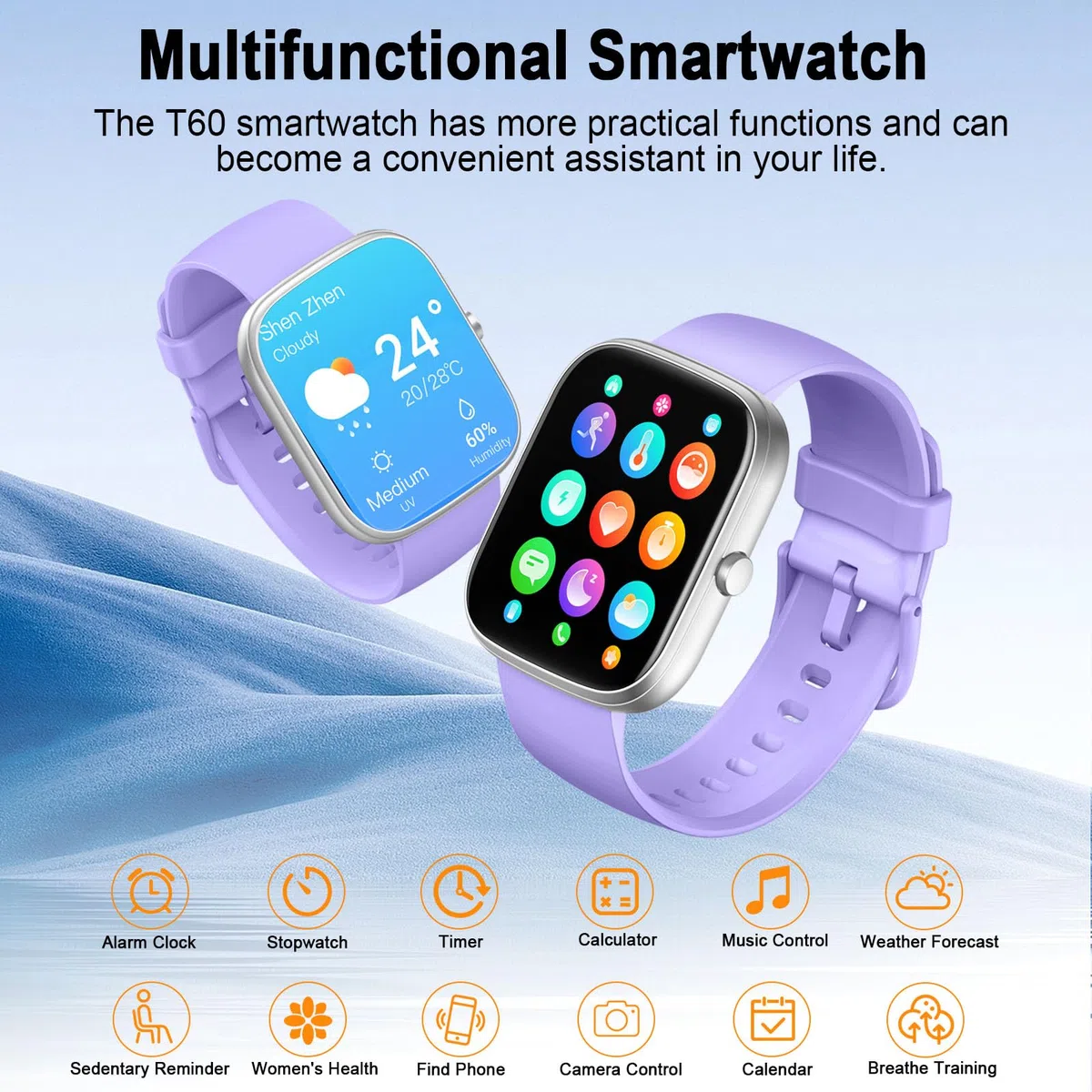 Reloj Inteligente Hombre Mujer, 1.91'' Smartwatch con Llamadas Bluetooth, 110+ Deportivos Pulsera Actividad con Pulsómetro/Monitor de Sueño/Podómetro,Impermeable IP68 Smart Watch para Android/iOS-2024