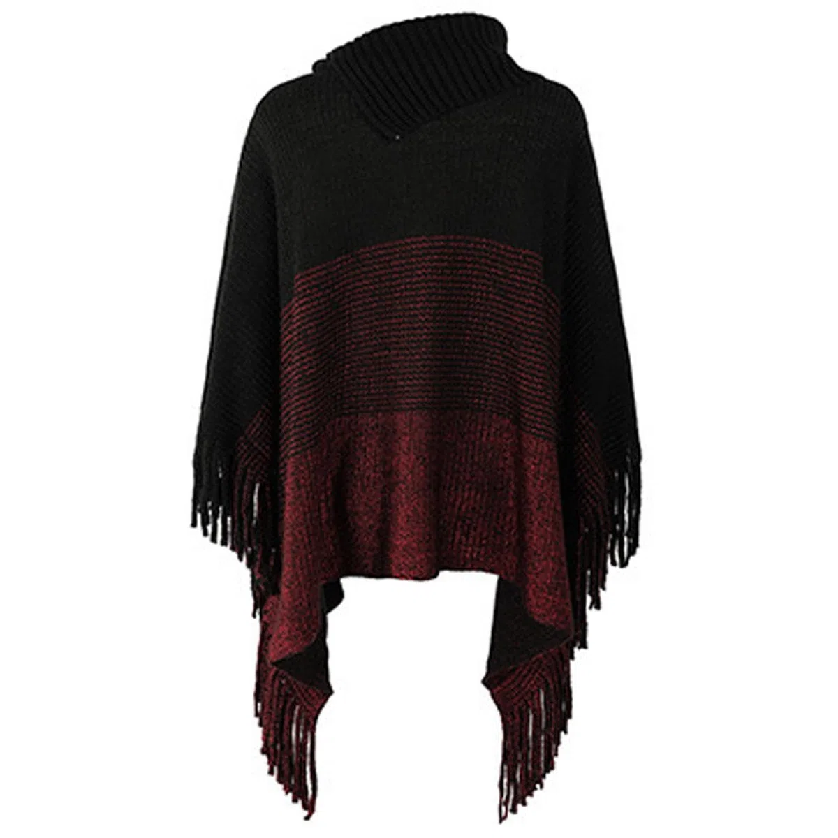 Poncho de Frente Abierto para Mujer Chal Holgado con Flecos para Otoño Invierno Ponchos con Capucha Mujer Punto Invierno Otoño Poncho de Las Mujeres Punto con Flecos Poncho a Rayas de Felpa de Color