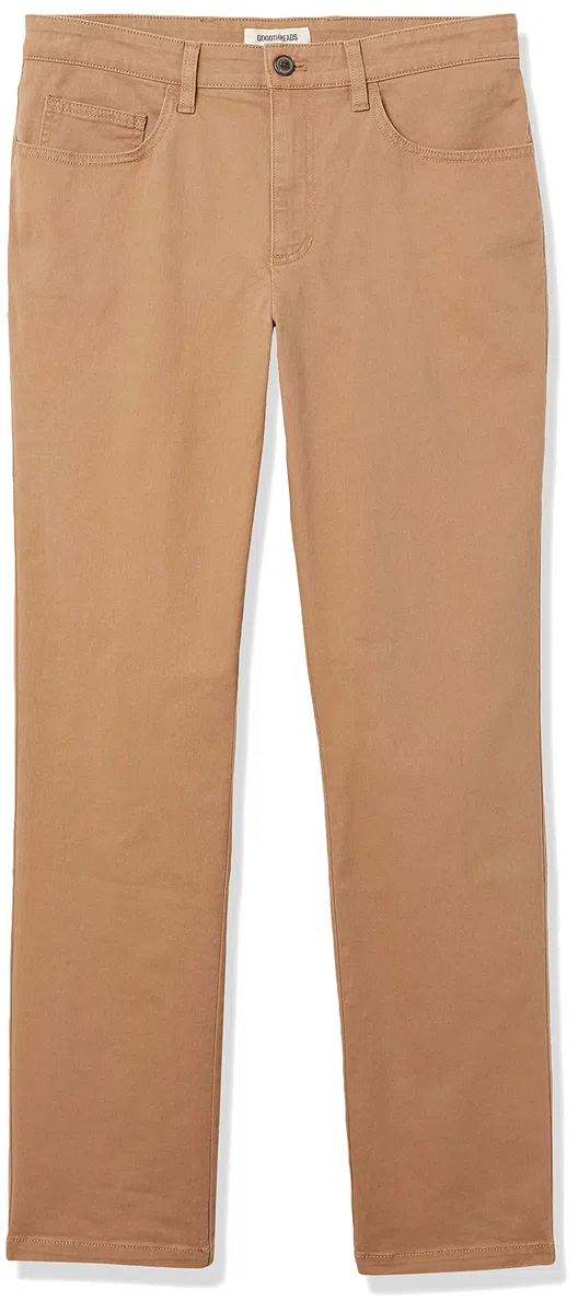 Amazon Essentials Pantalón Chino Elástico Cómodo con 5 Bolsillos y de Ajuste Recto (Previamente Goodthreads) Hombre