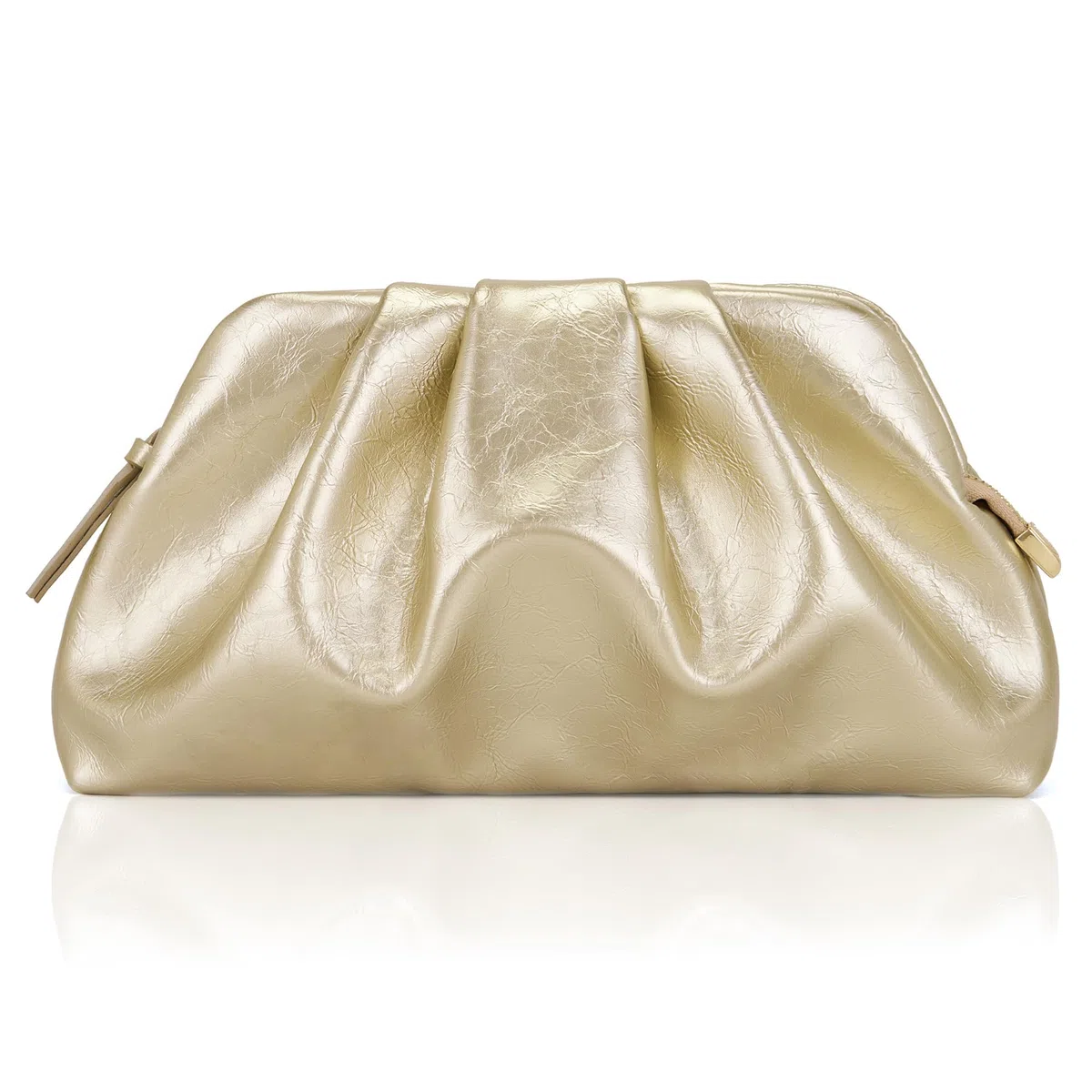 Bolso de noche para mujer, elegante, pequeño, de piel sintética, para bodas, con cremallera