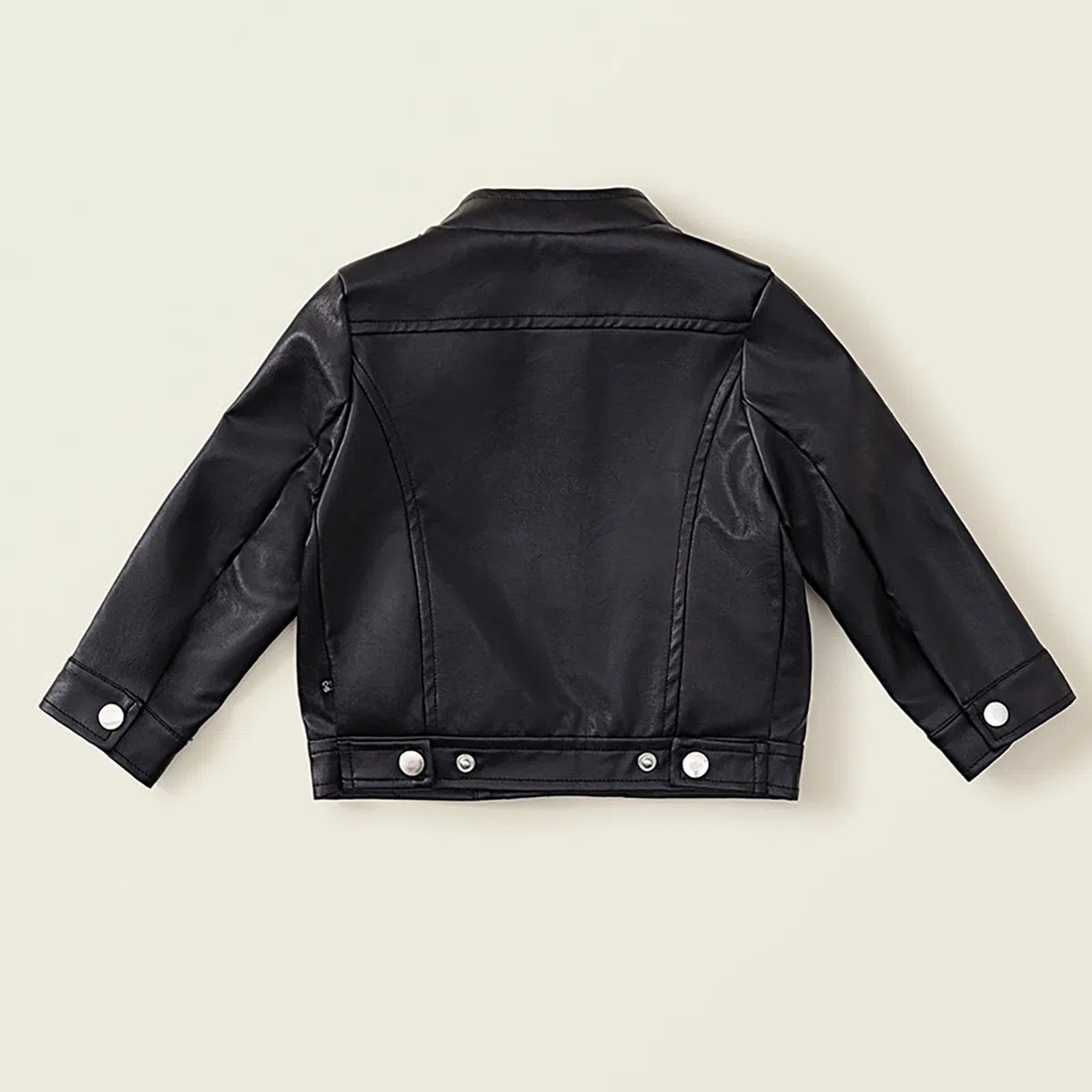 Chaqueta Moto Cuero Sintético para Ni?as Abrigo Ajustado Exteriores A?os