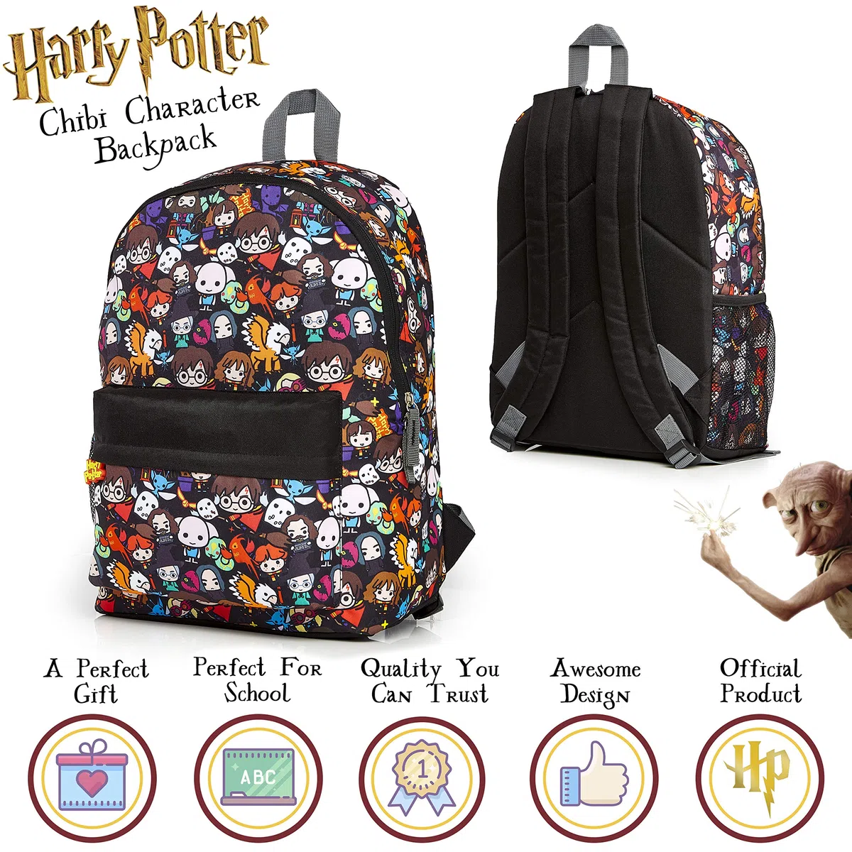 Harry Potter Mochilas Escolares Juveniles, Material Escolar Para Niños, Mochila Gran Capacidad Para Colegio Viajes, Merchandising Regalos Para Niños Niñas y Adolescentes