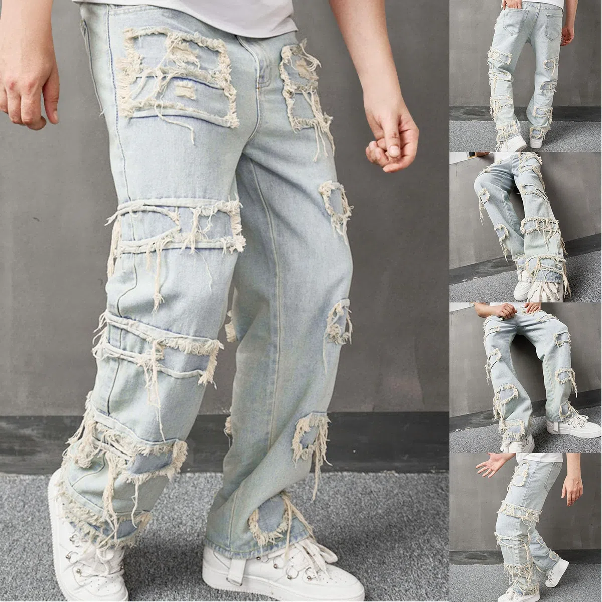 Genérico Pantalones De Mezclilla Elásticos para Hombre Pantalones De Cocina para Hombre con Cierre Cremallera Cintura Media Ajustados Vaqueros Corte Regular Cintura Semielástica Vaqueros