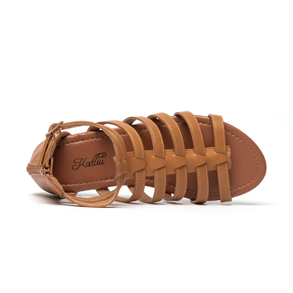 katliu Sandalias Mujer Planas Romanas Gladiadoras Cómodas de Verano con Tiras para Playa Vacaciones y Uso Diario 36-41