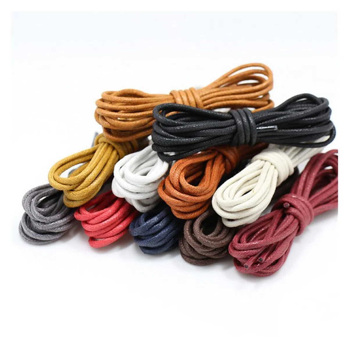 Cordones de zapatos planos, 1 par de cordones de cuero, cordones encerados de algodón, cordones de cuero redondos for zapatos, botas, cordones de zapatos unisex