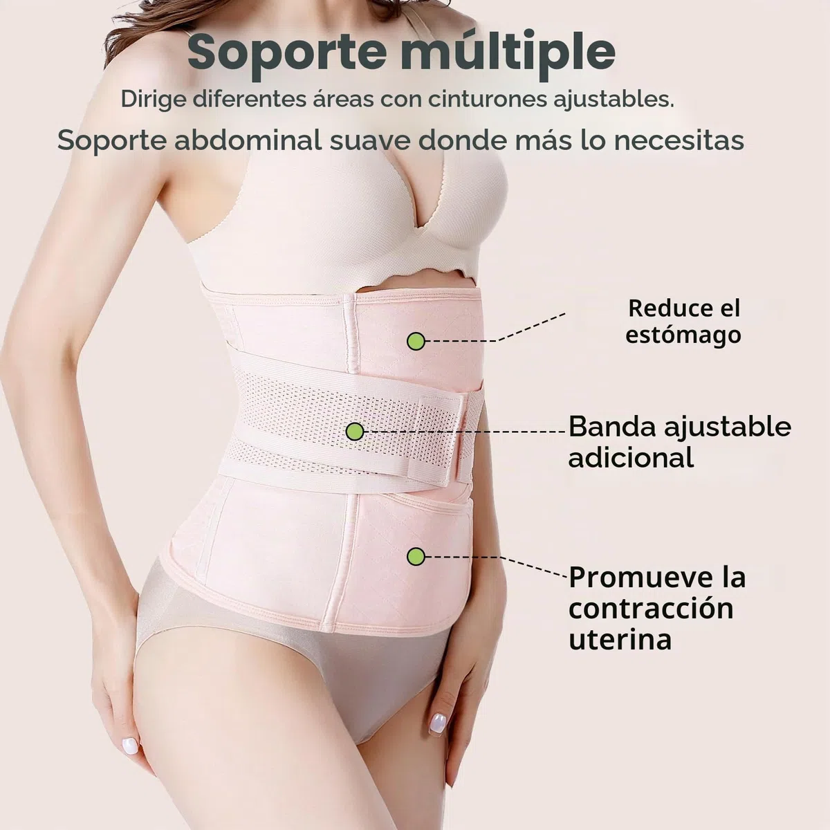 Faja posparto para recuperación de cesárea, Soporte de Espalda, Faja para el Vientre, Faja Moldeadora, Rosa, M (27/33W)