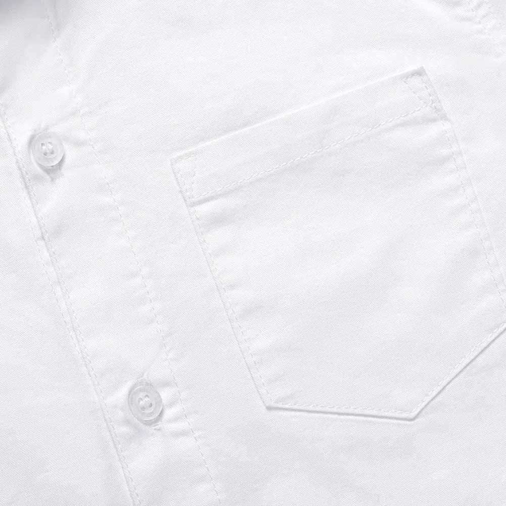 Spring&Gege Camisa de manga larga con botones de sarga de algodón para niños (3-14 años)
