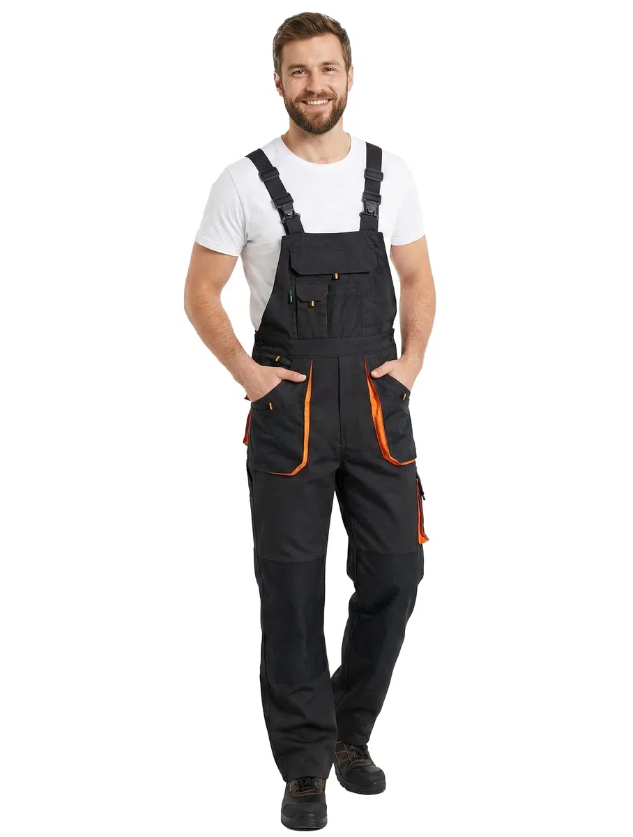 BWOLF Atlas - Peto para hombre, protección clásica, con bolsillos multifuncionales, color gris oscuro y naranja