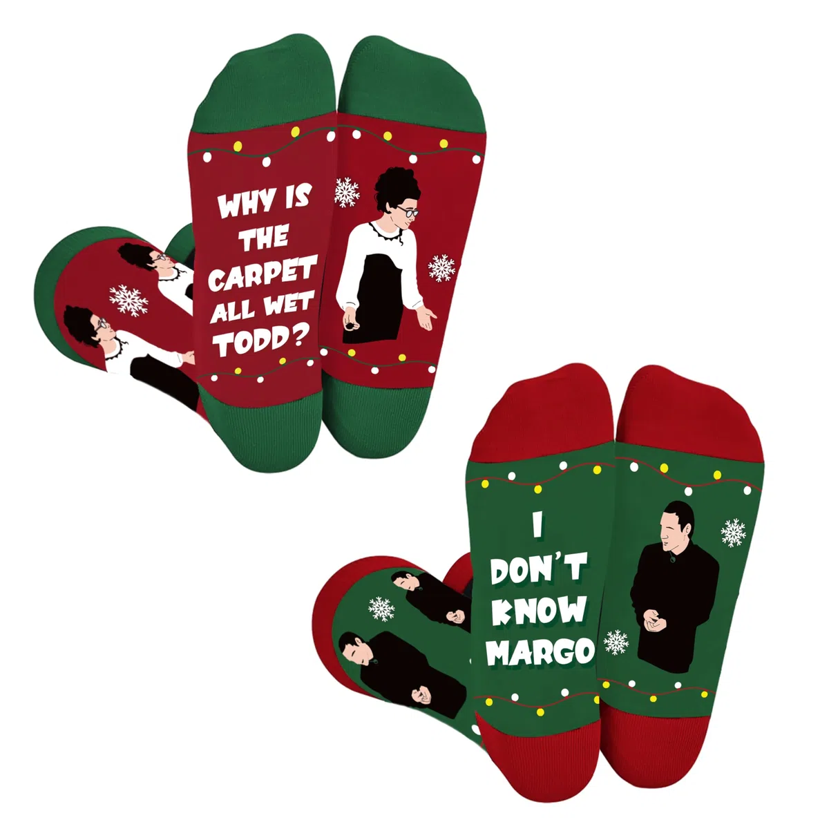 Divertidos calcetines de Navidad para mujeres y hombres, accesorios de disfraz de vacaciones de Navidad, calcetines de punto cálidos de invierno