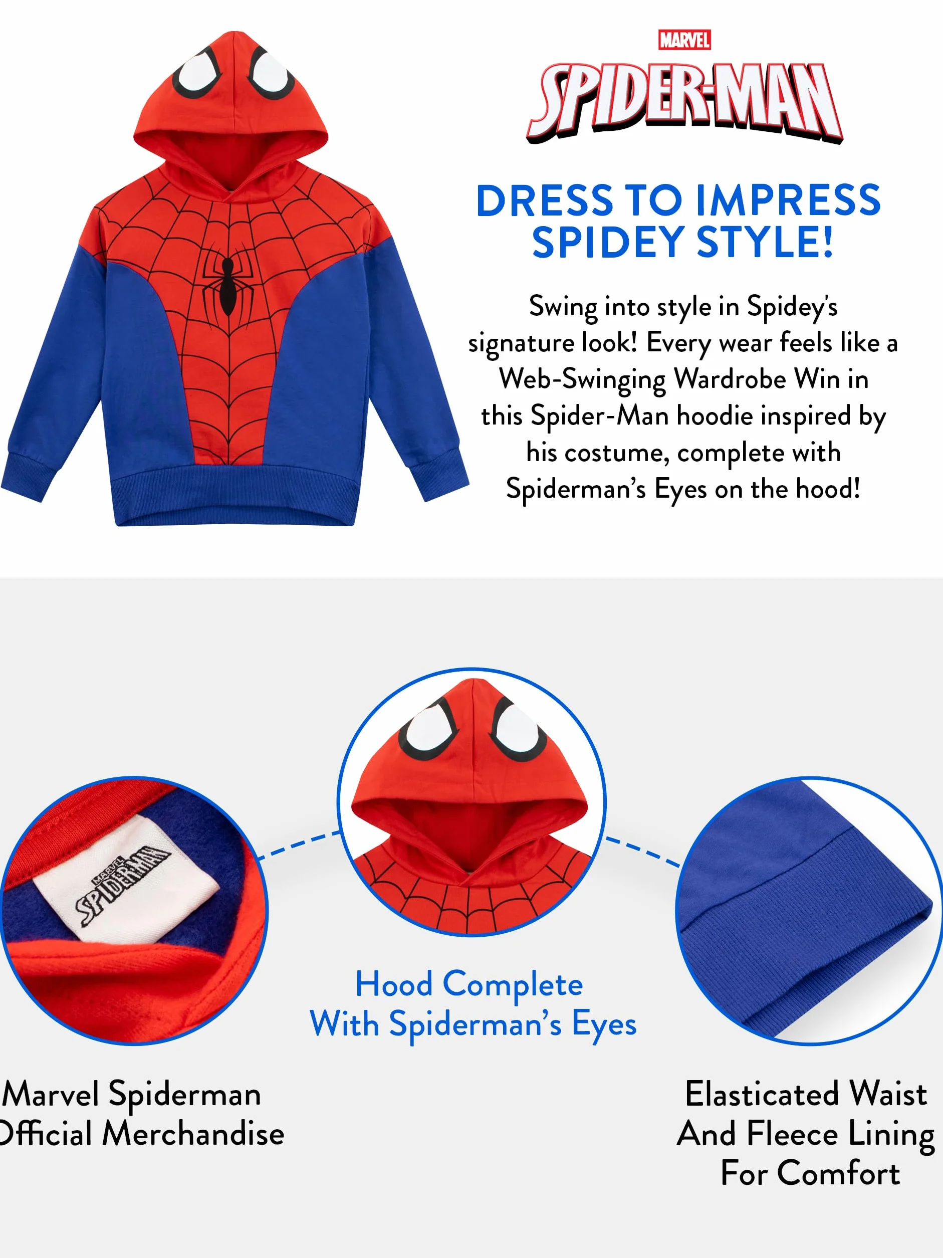 Marvel Sudadera | Sudadera Spiderman Niño | Sudaderas con Capucha