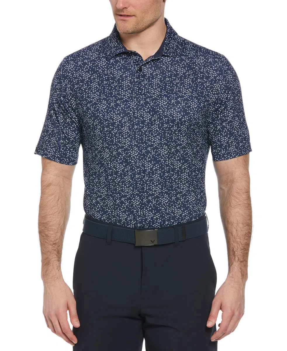 Callaway Chevron Print Short Sleeve Golf Polo Shirt Polo de Golf de Manga Corta con Estampado de cheurón Hombre (Pack de 1)