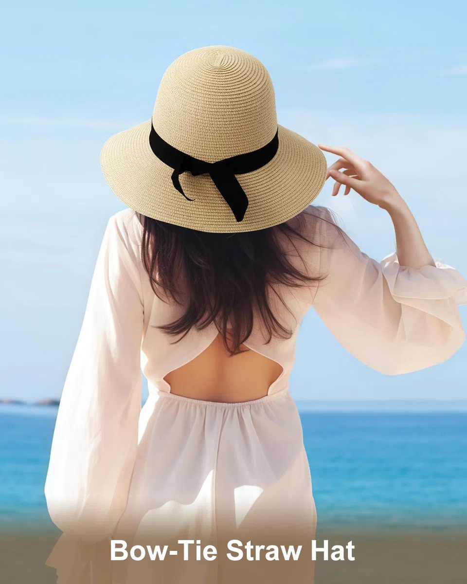 Zylioo S/M/L/XL/XXL Sombrero de Paja, Sombrero para el Sol, Cabeza Grande/pequeña, protección UV, Sombrero de Verano de Paja
