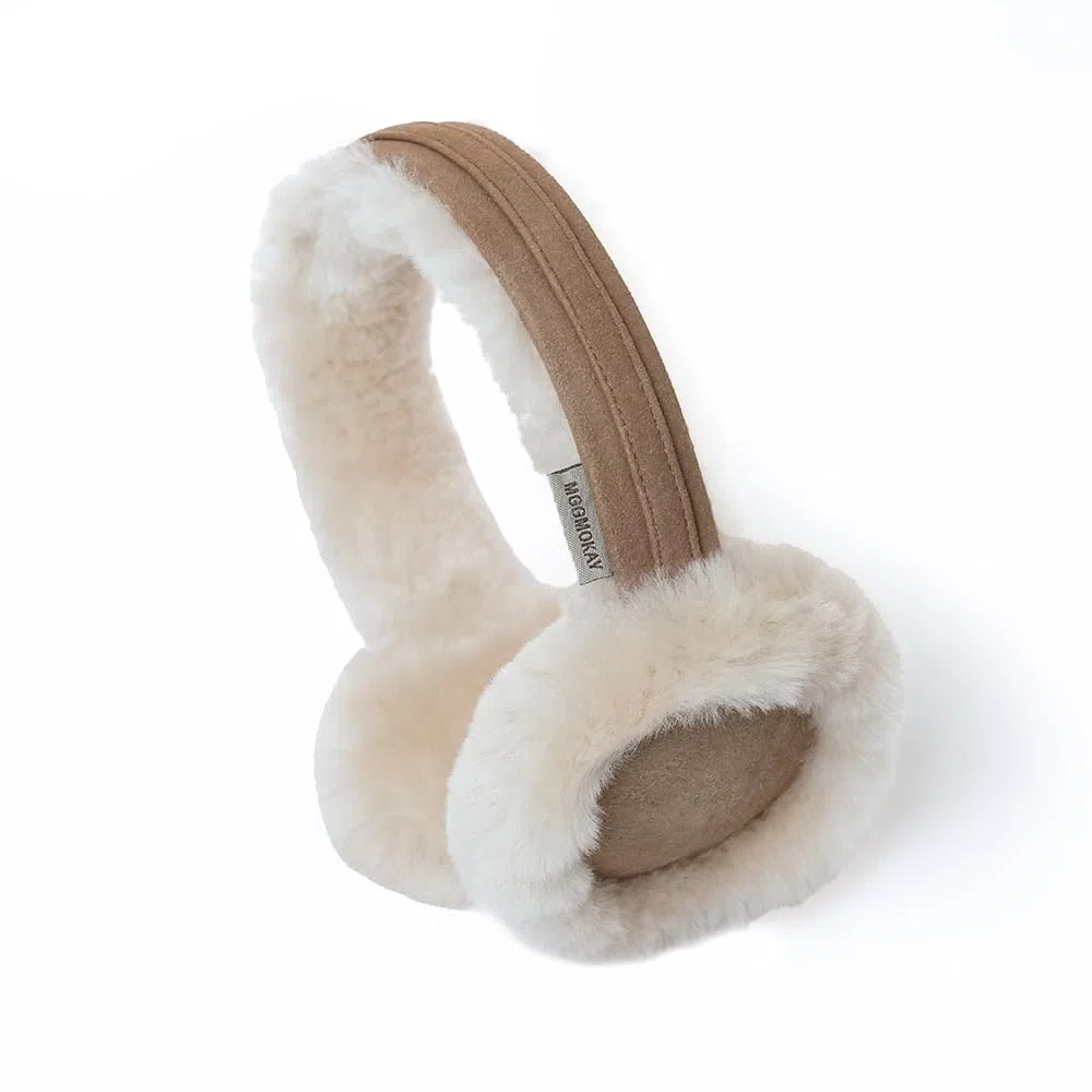 MGGMOKAY Orejeras de invierno para hombres y mujeres orejera de piel oveja Calentadores Oído al Aire Libre Covers plegables