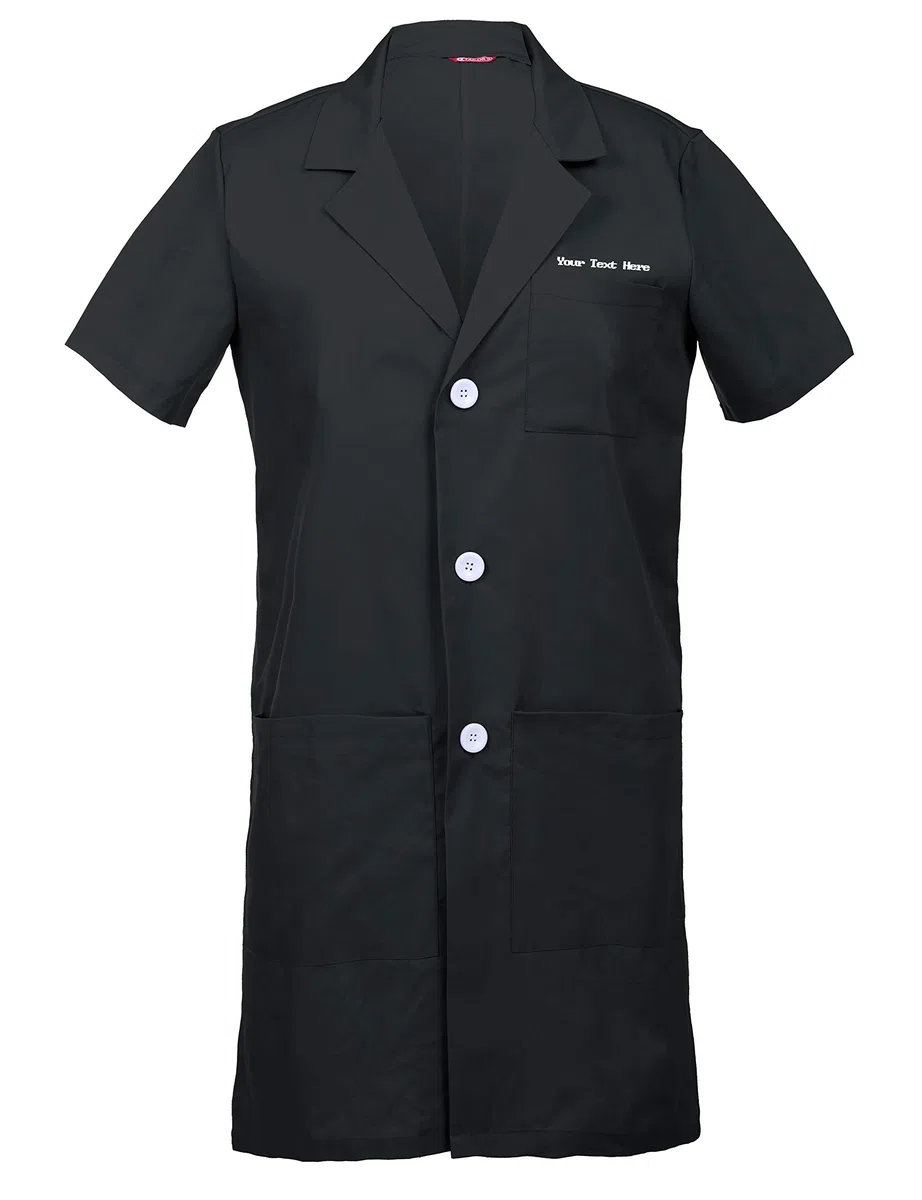 Personalizado Personalizable Bordado Mangas Cortas Bata de Laboratorio, Abrigo para Hombres